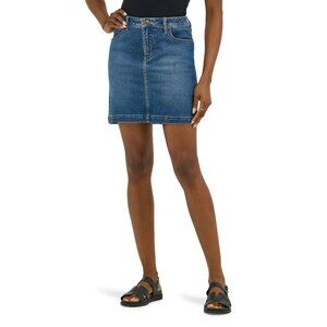 New Women's Lee Denim Mid Rise Skort Wild Charge Wash